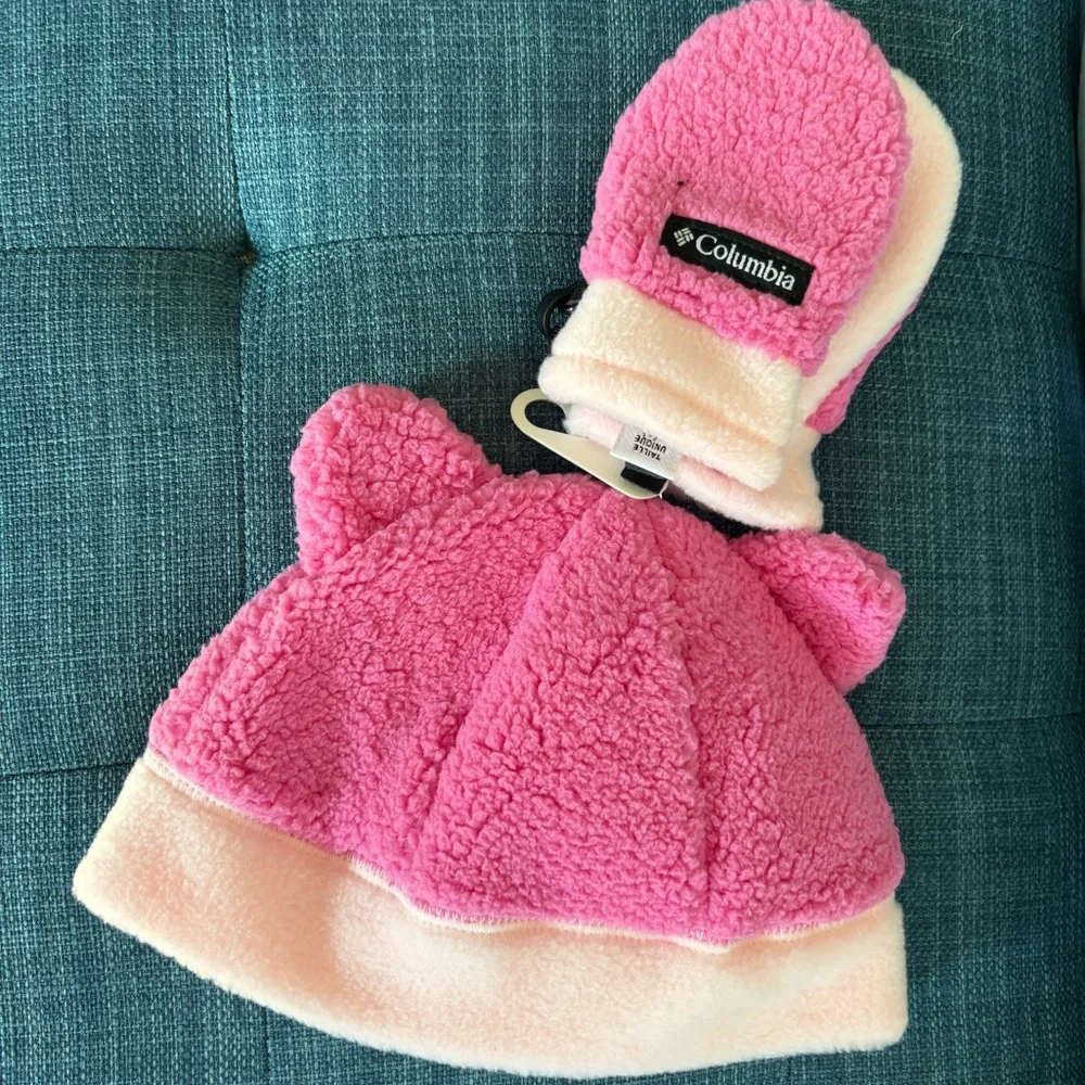 💕 Columbia Rugged Ridge Beanie & Mitten Set- Infants'-NWT - Picture 7 of 8